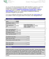 Deer management plan template